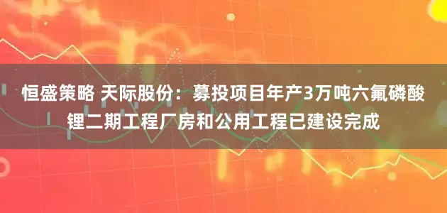 恒盛策略 天际股份：募投项目年产3万吨六氟磷酸锂二期工程厂房和公用工程已建设完成